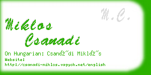 miklos csanadi business card